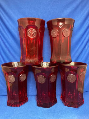 Fostoria ruby red coin glass - ruby,