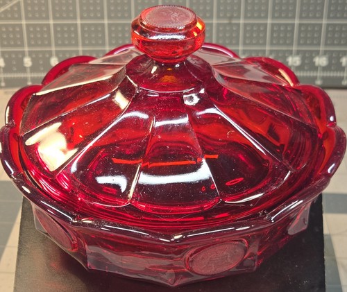 Vtg fostoria ruby red coin - fostoria,