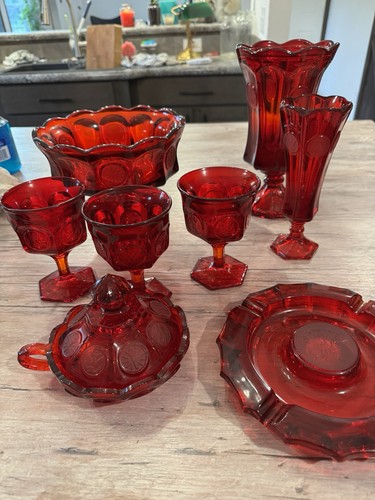 Vintage ruby red glass - vintage, eagle