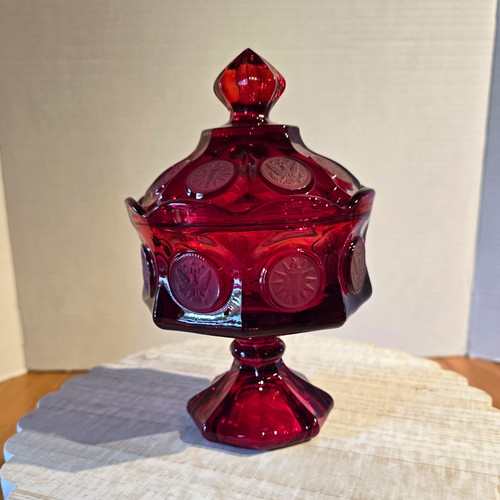 Vintage fostoria ruby red coin - vintage,