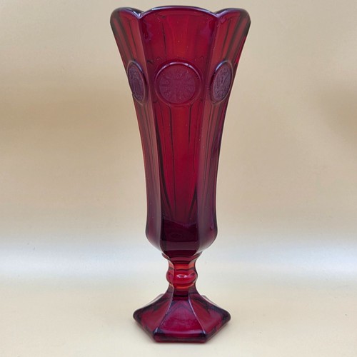 Fostoria coin glass ruby bud - ruby,