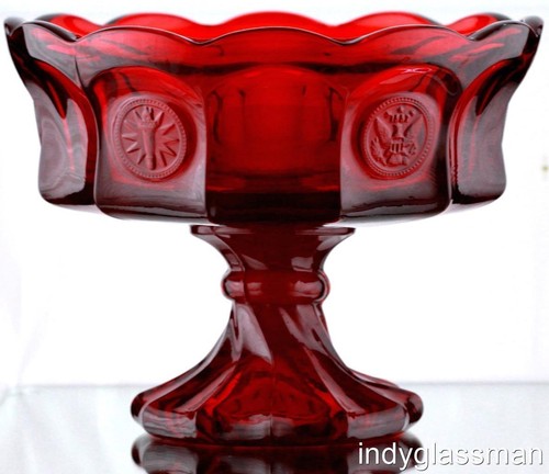 Fostoria coin glass ruby - coin, red