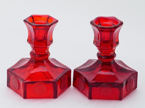 Fostoria ruby red coin glass - red,